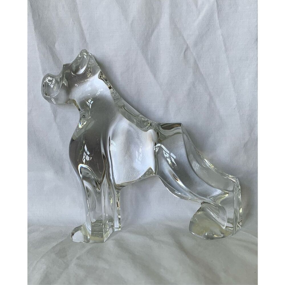 Baccarat Crystal Glass Boxer Dog Figurine CHIPPED EARS